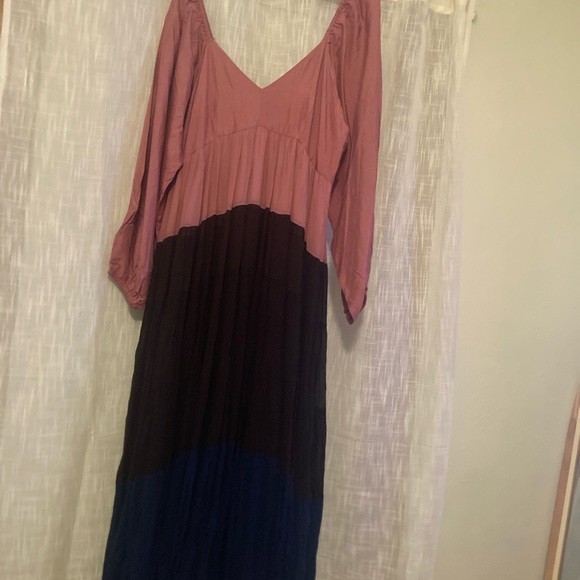 anthropologie color block maxi dress Anthropologie Silk Colorblocked Maxi Dress Size 0